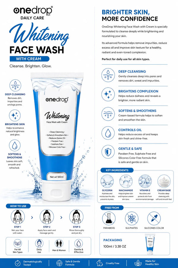 One Drop Whitening Facewash 100ml OneDropPak