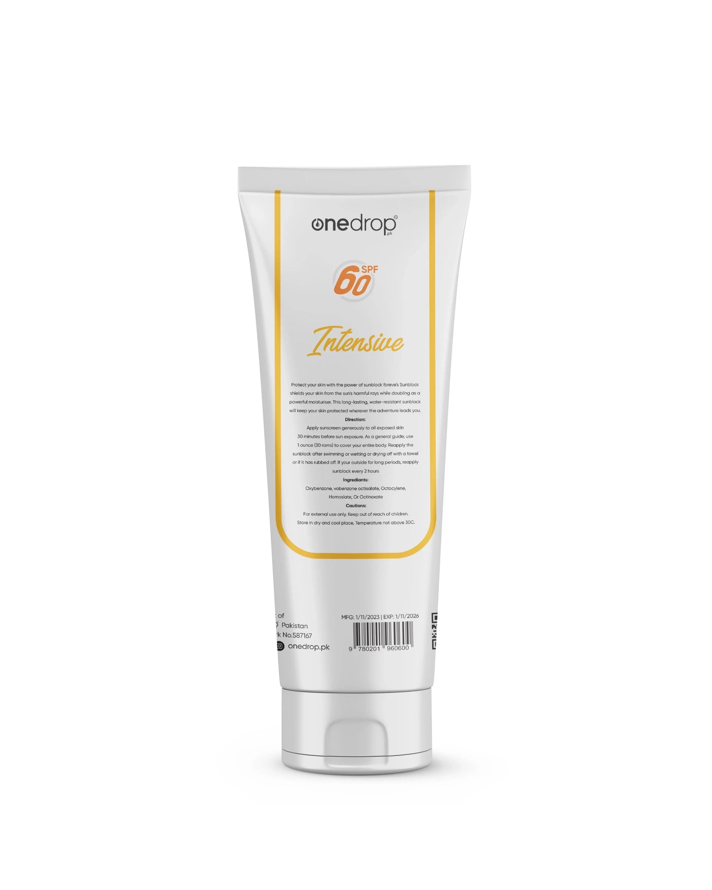 ONE DROP SUNBLOCK CREAM 60SPF 100ML OneDropPak